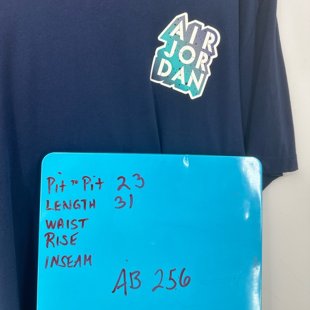 Jordan Navy Blue Neon 80s 90s Retro T Shirt Men’s XL 100% Cotton - Picture 5 of 5